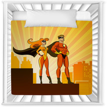 Super Heroes - Male And Female. Nursery Decor 47471581