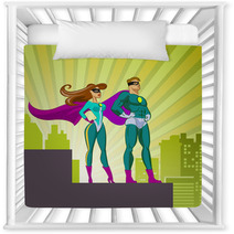 Super Heroes - Male And Female. Nursery Decor 56197586