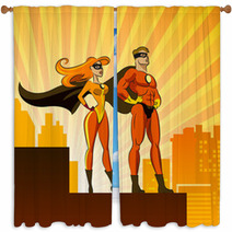 Super Heroes - Male And Female. Window Curtains 47471581