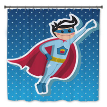 Superhero Boy Cartoon. Bath Decor 35152829