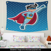 Superhero Boy Cartoon. Wall Art 35152829