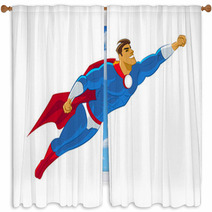 Superhero Flying Window Curtains 49220690
