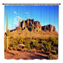 Superstition Mountains And The Arizona Desert At Dusk Bath Decor 58094737