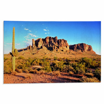 Superstition Mountains And The Arizona Desert At Dusk Rugs 58094737
