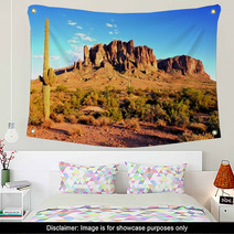 Superstition Mountains And The Arizona Desert At Dusk Wall Art 58094737