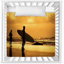 Surfer Silhouette During Sunset Nursery Decor 63892433