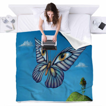 Surreal Butterfly Blankets 58288006