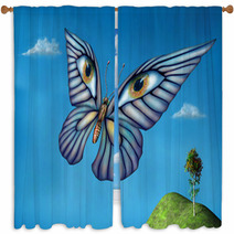 Surreal Butterfly Window Curtains 58288006