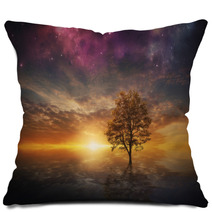 Surreal Tree In Lake Pillows 72227313