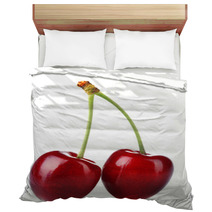 Sweet Cherry Isolated On White Bedding 66244720