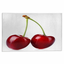 Sweet Cherry Isolated On White Rugs 66244720