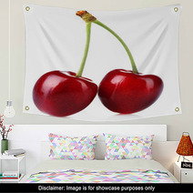 Sweet Cherry Isolated On White Wall Art 66244720