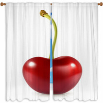 Sweet Cherry, Vector Icon Window Curtains 66120356