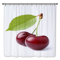 Sweet Ripe Cherry With Leaf Bath Decor 53707441