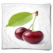 Sweet Ripe Cherry With Leaf Blankets 53707441
