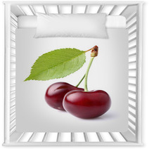 Sweet Ripe Cherry With Leaf Nursery Decor 53707441