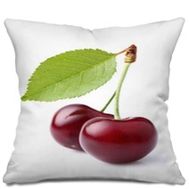 Sweet Ripe Cherry With Leaf Pillows 53707441