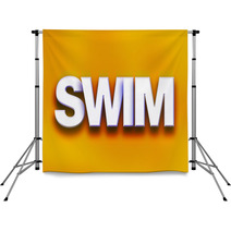 Swim Concept Colorful Word Art Backdrops 128919943