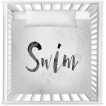 Swim Concept Painted In Ink Nursery Decor 128920049