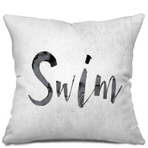 Swim Concept Painted In Ink Pillows 128920049