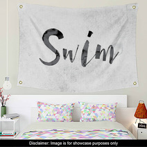 Swim Concept Painted In Ink Wall Art 128920049