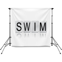 Swim Isolated Tiled Letters Concept And Theme Backdrops 128919971