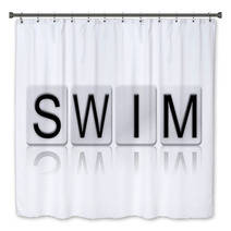 Swim Isolated Tiled Letters Concept And Theme Bath Decor 128919971