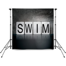 Swim Tiled Letters Concept And Theme Backdrops 128919968