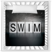 Swim Tiled Letters Concept And Theme Nursery Decor 128919968