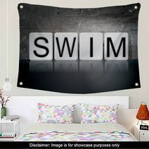 Swim Tiled Letters Concept And Theme Wall Art 128919968
