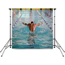 Swimmer In The Swimming Pool Backdrops 72117527