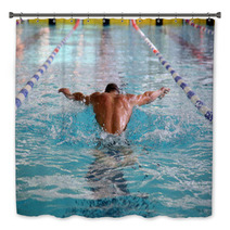 Swimmer In The Swimming Pool Bath Decor 72117527