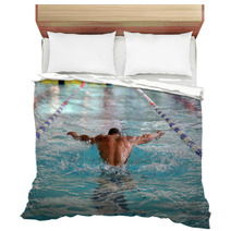 Swimmer In The Swimming Pool Bedding 72117527