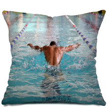 Swimmer In The Swimming Pool Pillows 72117527