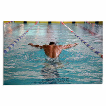 Swimmer In The Swimming Pool Rugs 72117527