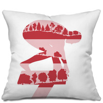 Swimmer Start Vector Background Concept Made Of Forest Trees Fra Pillows 132050224