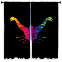 Swimming Butterfly Man Swimming Designed Using Melting Colors Graphic Vector Window Curtains 166290381
