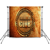 Swimming Club 3d Rendering Grunge Metal Stamp Backdrops 134275200
