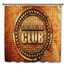 Swimming Club 3d Rendering Grunge Metal Stamp Bath Decor 134275200