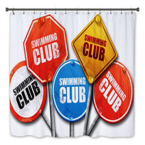 Swimming Club 3d Rendering Street Signs Bath Decor 113164014