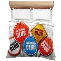 Swimming Club 3d Rendering Street Signs Bedding 113164014