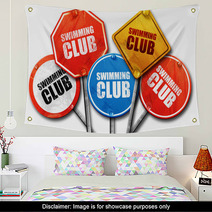 Swimming Club 3d Rendering Street Signs Wall Art 113164014
