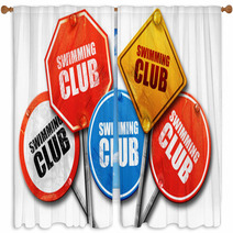 Swimming Club 3d Rendering Street Signs Window Curtains 113164014