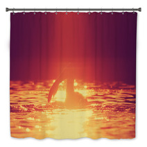 Swimming In Sunset/sunrise Bath Decor 72919084