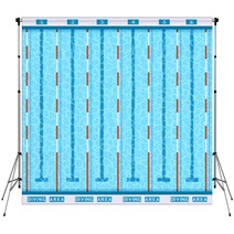 Swimming Pool Top View Flat Pictogram Backdrops 102588100