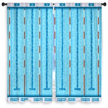 Swimming Pool Top View Flat Pictogram Window Curtains 102588100