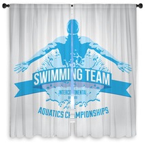 Swimming Team Logo Window Curtains 88126447