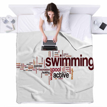 Swimming Word Cloud Blankets 73888973