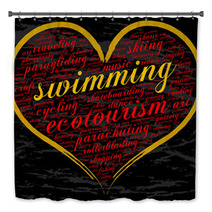 Swimming Word Cloud Heart Italic Font Grunge Background Hobby Bath Decor 136144999