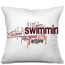 Swimming Word Cloud Pillows 73888973